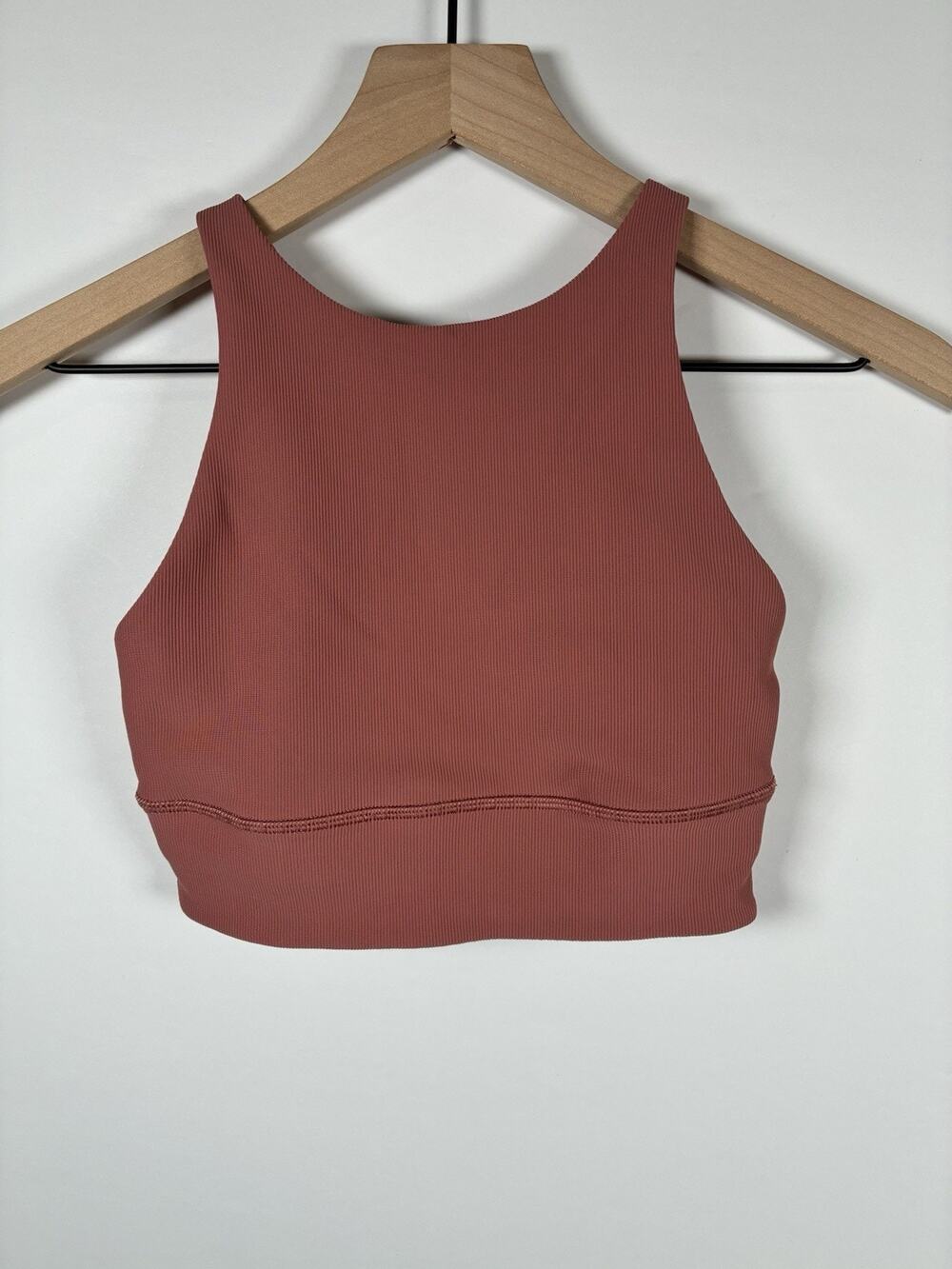 Lululemon 2 Energy High Neck Longline Bra Ribbed Luxtreme Brier Rose W2CK9S
